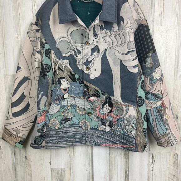 Rebel Vengeance All Over Print
Skeleton Samurai Statement Jacket
Men's Size M - Picture 3 of 12